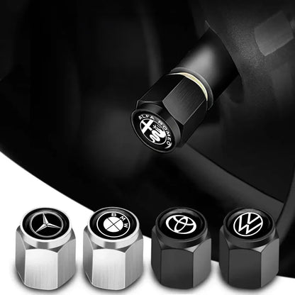METALCAP™ - Kit 4 tapa válvulas metálicas personalizadas + Llavero