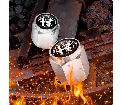 METALCAP™ - Kit 4 tapa válvulas metálicas personalizadas + Llavero